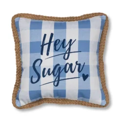 Sonoma Goods For LifeĀ® Gingham Hey Sugar Indoor Outdoor Throw Pillow