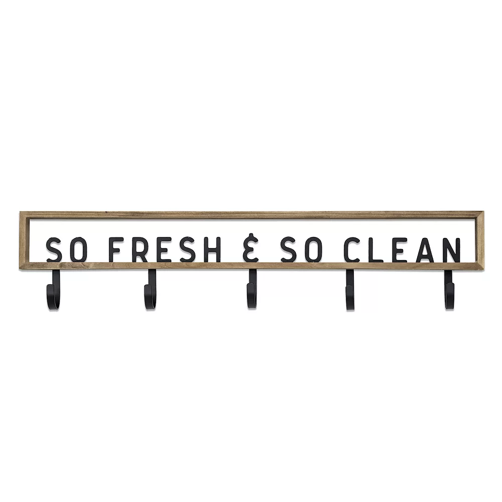 Sonoma Goods For LifeĀ® So Fresh & So Clean 5-hook Wall Decor
