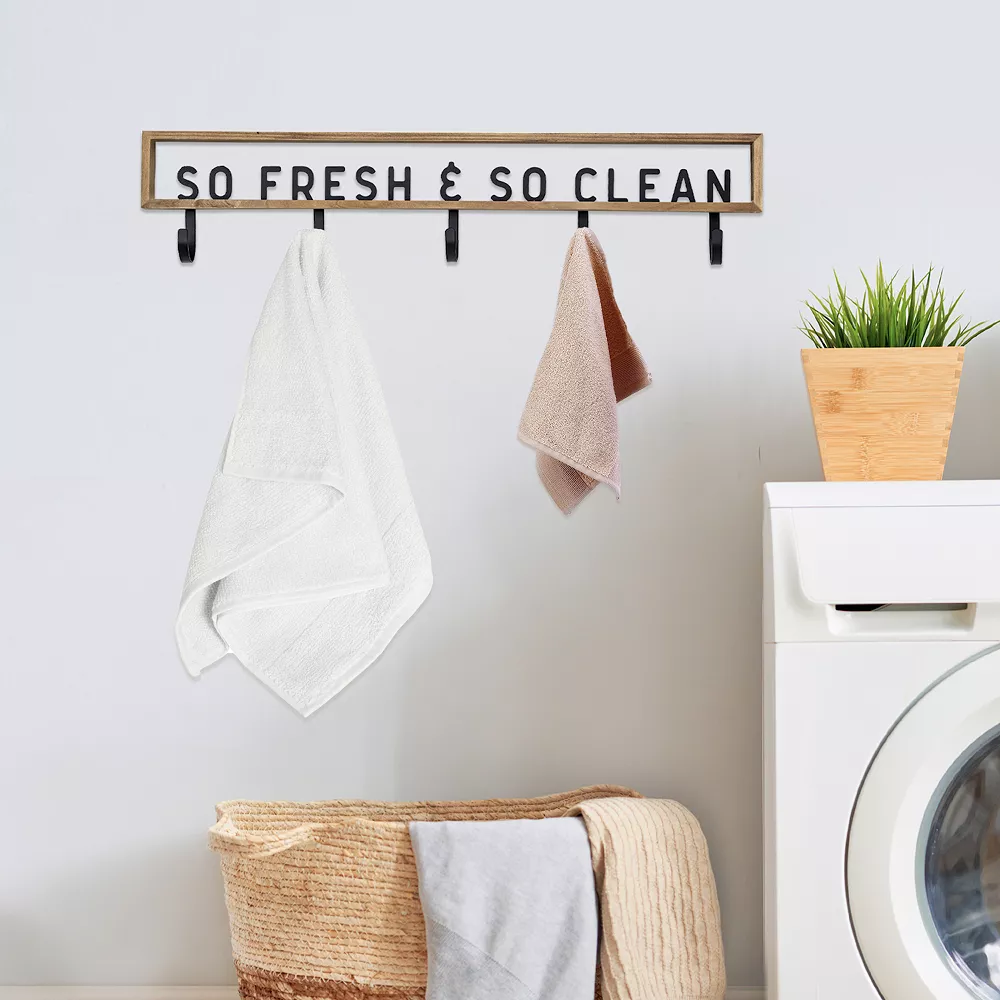 Sonoma Goods For LifeĀ® So Fresh & So Clean 5-hook Wall Decor - Image 2