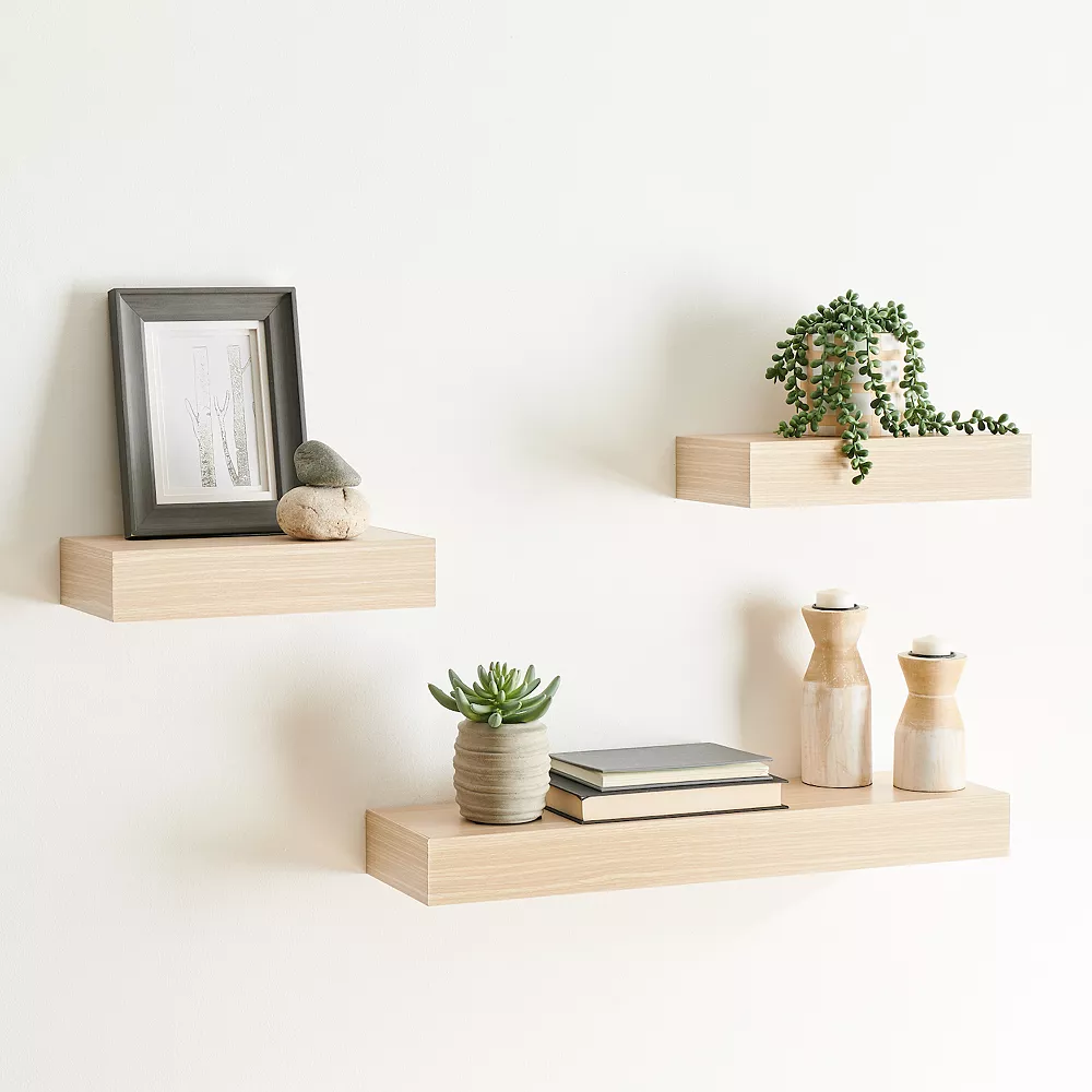 Sonoma Goods For LifeĀ® Floating Ledge Shelf Wall Decor 3-piece Set - Image 2