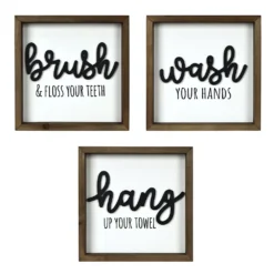 Sonoma Goods For Life® Brush Wash Hang Bathroom Wall Decor 3-piece Set