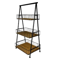 Sonoma Goods For LifeĀ® 3-Tier Wood & Metal Basket Shelf