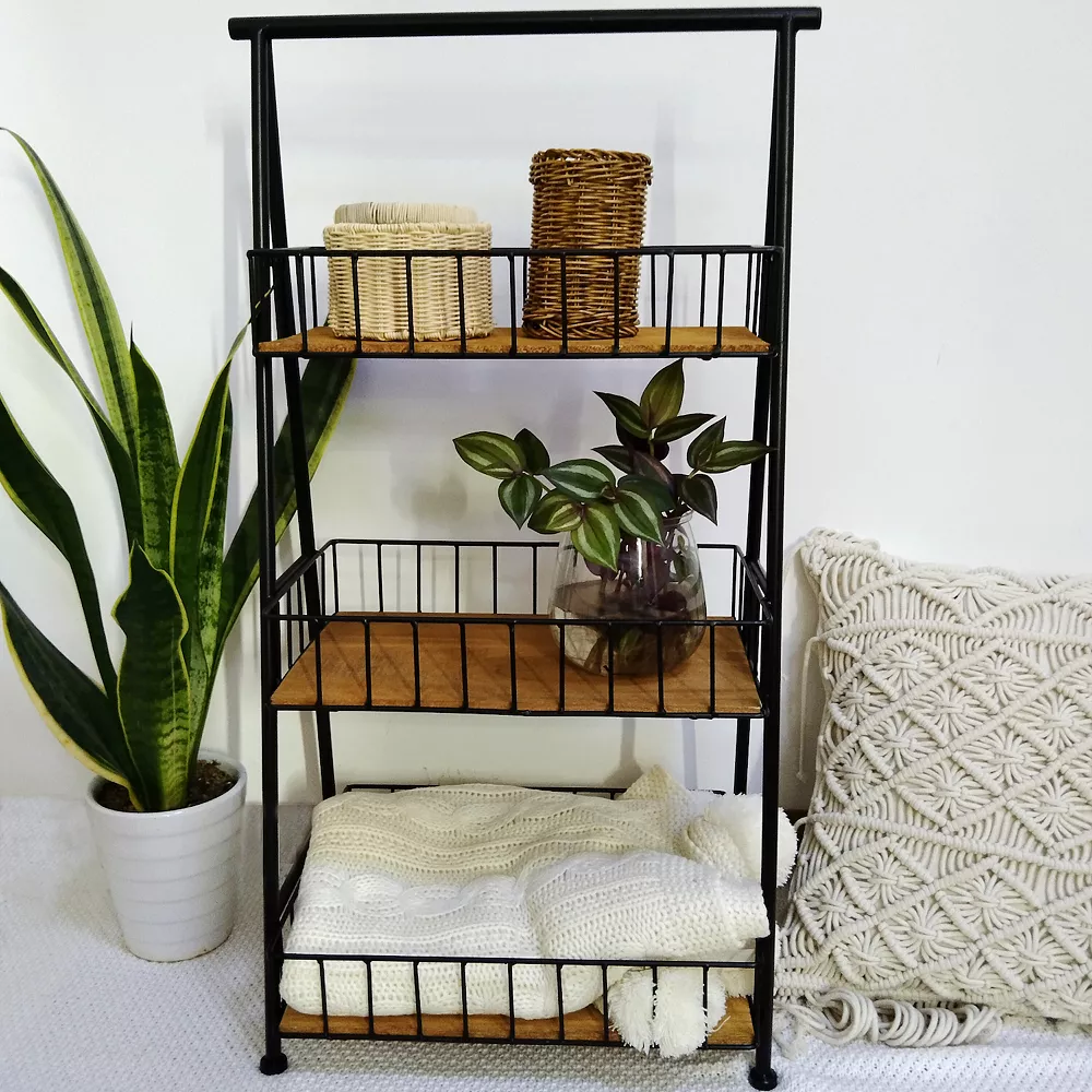 Sonoma Goods For LifeĀ® 3-Tier Wood & Metal Basket Shelf - Image 2