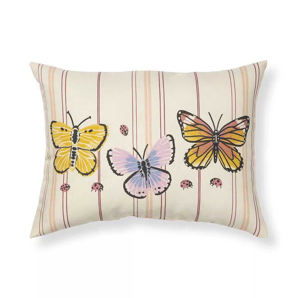 Sonoma Goods For LifeĀ® Butterflies 12" X 17" Outdoor Throw Pillow